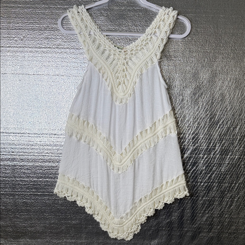 Elegant White Crochet Tank Top